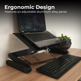 Adjustable Laptop Table with Cooling Fan & Mouse Pad